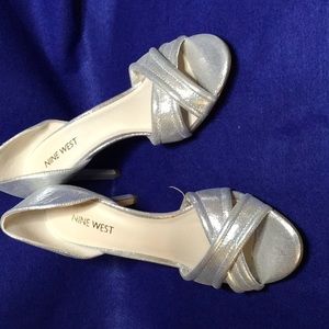 Silver Nine West sandals size 7
